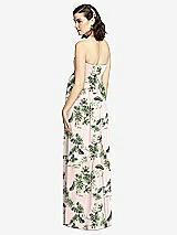 Rear View Thumbnail - Palm Beach Print Draped Bodice Strapless Maternity Dress