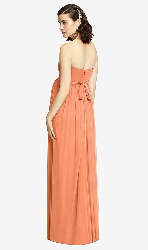 Back View - Sweet Melon Draped Bodice Strapless Maternity Dress