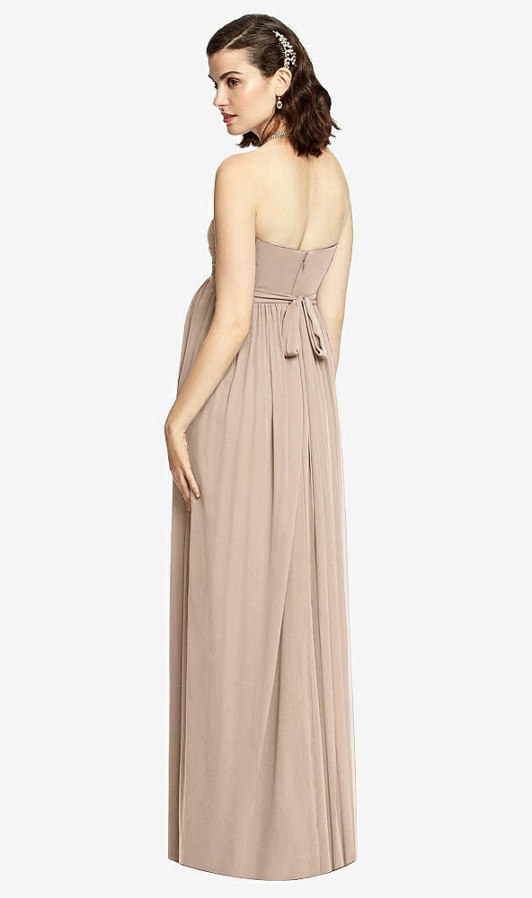 Back View - Topaz Draped Bodice Strapless Maternity Dress