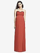 Front View Thumbnail - Amber Sunset Draped Bodice Strapless Maternity Dress