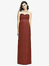 Front View Thumbnail - Auburn Moon Draped Bodice Strapless Maternity Dress