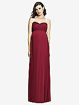 Front View Thumbnail - Burgundy Draped Bodice Strapless Maternity Dress