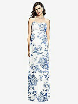 Front View Thumbnail - Cottage Rose Dusk Blue Draped Bodice Strapless Maternity Dress