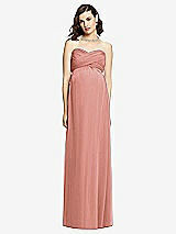 Front View Thumbnail - Desert Rose Draped Bodice Strapless Maternity Dress