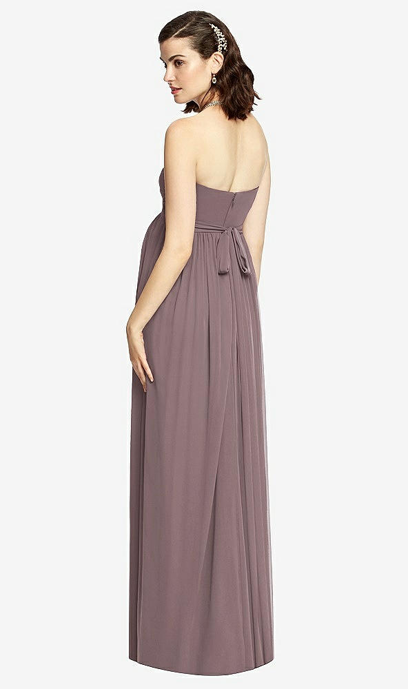 Back View - French Truffle Draped Bodice Strapless Maternity Dress