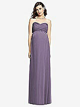 Front View Thumbnail - Lavender Draped Bodice Strapless Maternity Dress