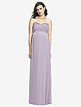 Front View Thumbnail - Lilac Haze Draped Bodice Strapless Maternity Dress