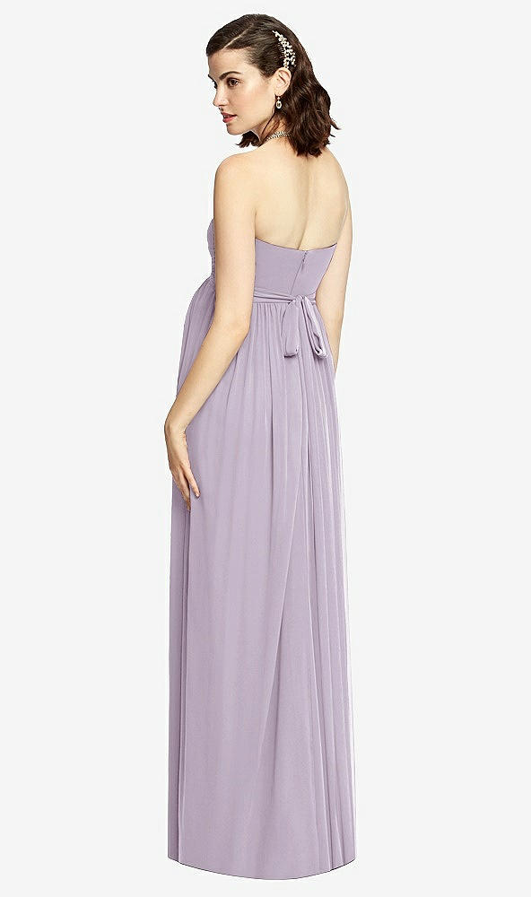 Back View - Lilac Haze Draped Bodice Strapless Maternity Dress