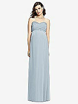 Front View Thumbnail - Mist Draped Bodice Strapless Maternity Dress