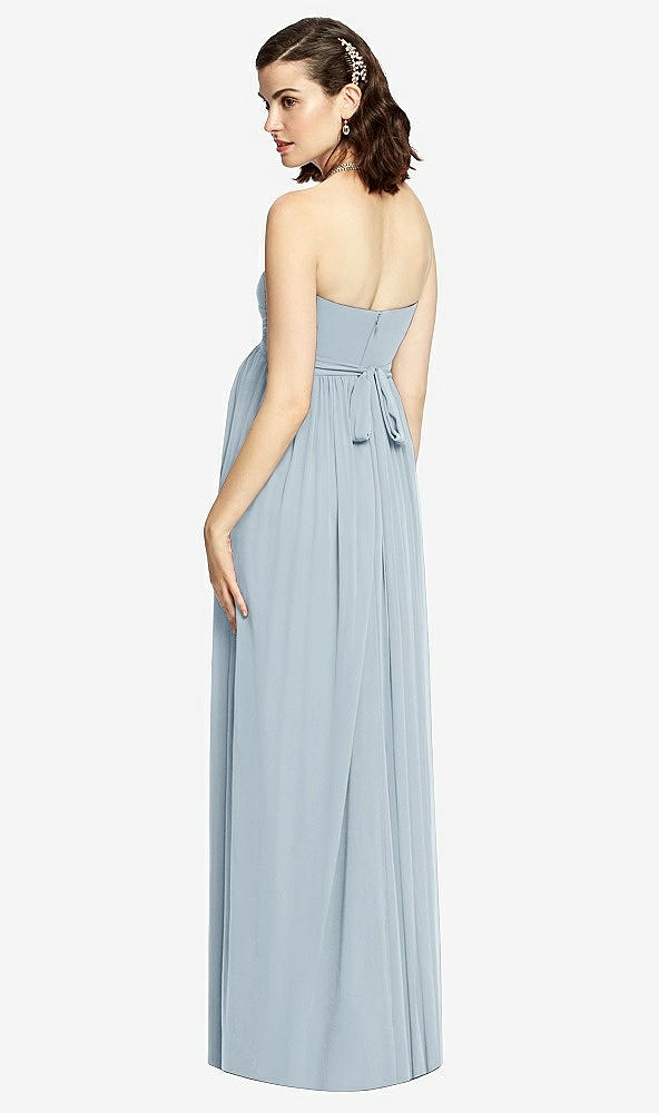 Back View - Mist Draped Bodice Strapless Maternity Dress