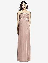 Front View Thumbnail - Neu Nude Draped Bodice Strapless Maternity Dress