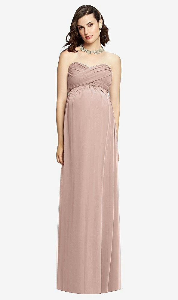 Front View - Neu Nude Draped Bodice Strapless Maternity Dress