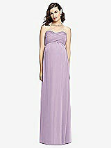 Front View Thumbnail - Pale Purple Draped Bodice Strapless Maternity Dress