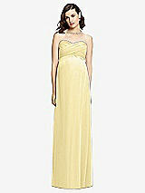 Front View Thumbnail - Pale Yellow Draped Bodice Strapless Maternity Dress