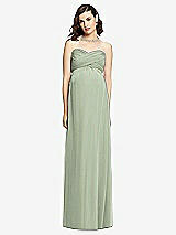 Front View Thumbnail - Sage Draped Bodice Strapless Maternity Dress