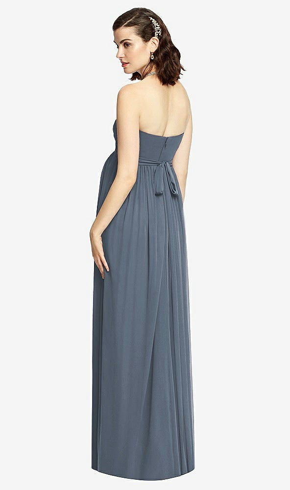 Back View - Silverstone Draped Bodice Strapless Maternity Dress