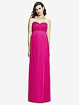 Front View Thumbnail - Think Pink Draped Bodice Strapless Maternity Dress