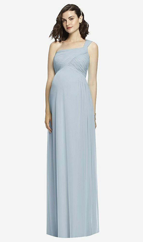 Front View - Mist Alfred Sung Maternity Dress Style M427