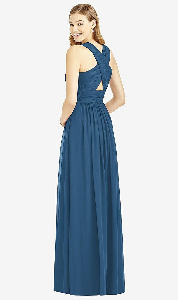 Back View - Dusk Blue After Six Bridesmaid Dress 6752