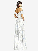 Alt View 2 Thumbnail - Bleu Garden Off-the-Shoulder Draped Chiffon Maxi Dress