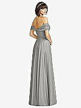 Alt View 2 Thumbnail - Chelsea Gray Off-the-Shoulder Draped Chiffon Maxi Dress