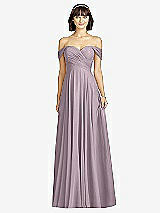 Alt View 1 Thumbnail - Lilac Dusk Off-the-Shoulder Draped Chiffon Maxi Dress