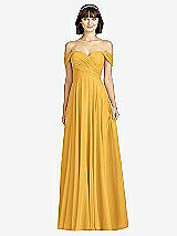 Alt View 1 Thumbnail - NYC Yellow Off-the-Shoulder Draped Chiffon Maxi Dress