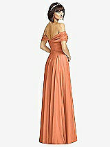 Alt View 2 Thumbnail - Sweet Melon Off-the-Shoulder Draped Chiffon Maxi Dress