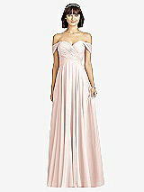 Alt View 1 Thumbnail - Blush Off-the-Shoulder Draped Chiffon Maxi Dress