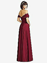 Alt View 2 Thumbnail - Burgundy Off-the-Shoulder Draped Chiffon Maxi Dress