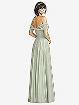 Alt View 2 Thumbnail - Celadon Off-the-Shoulder Draped Chiffon Maxi Dress