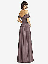 Alt View 2 Thumbnail - French Truffle Off-the-Shoulder Draped Chiffon Maxi Dress