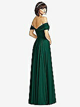 Alt View 2 Thumbnail - Hunter Green Off-the-Shoulder Draped Chiffon Maxi Dress