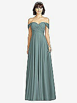 Alt View 1 Thumbnail - Icelandic Off-the-Shoulder Draped Chiffon Maxi Dress