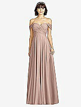 Alt View 1 Thumbnail - Neu Nude Off-the-Shoulder Draped Chiffon Maxi Dress