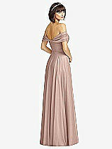 Alt View 2 Thumbnail - Neu Nude Off-the-Shoulder Draped Chiffon Maxi Dress