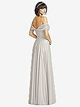 Alt View 2 Thumbnail - Oyster Off-the-Shoulder Draped Chiffon Maxi Dress