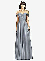 Alt View 1 Thumbnail - Platinum Off-the-Shoulder Draped Chiffon Maxi Dress