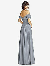 Alt View 2 Thumbnail - Platinum Off-the-Shoulder Draped Chiffon Maxi Dress