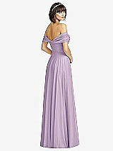 Alt View 2 Thumbnail - Pale Purple Off-the-Shoulder Draped Chiffon Maxi Dress