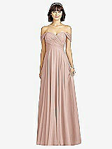 Alt View 1 Thumbnail - Toasted Sugar Off-the-Shoulder Draped Chiffon Maxi Dress