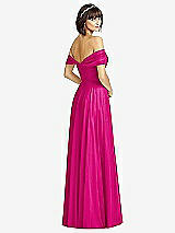 Alt View 2 Thumbnail - Think Pink Off-the-Shoulder Draped Chiffon Maxi Dress