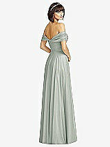 Alt View 2 Thumbnail - Willow Green Off-the-Shoulder Draped Chiffon Maxi Dress