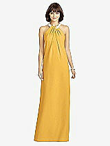 Front View Thumbnail - NYC Yellow Full Length Crepe Halter Neckline Dress