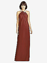 Front View Thumbnail - Auburn Moon Full Length Crepe Halter Neckline Dress