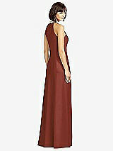 Rear View Thumbnail - Auburn Moon Full Length Crepe Halter Neckline Dress