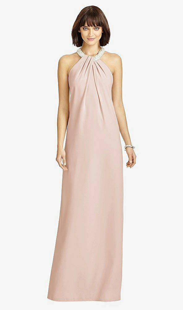 Front View - Cameo Full Length Crepe Halter Neckline Dress