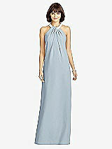 Front View Thumbnail - Mist Full Length Crepe Halter Neckline Dress