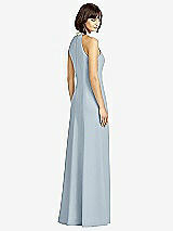 Rear View Thumbnail - Mist Full Length Crepe Halter Neckline Dress