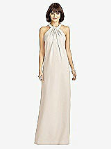 Front View Thumbnail - Oat Full Length Crepe Halter Neckline Dress